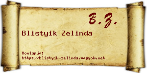 Blistyik Zelinda névjegykártya